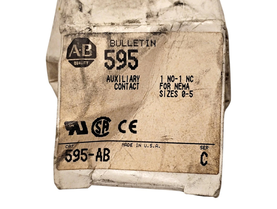Allen-Bradley 595-AB 600 V AC Auxiliary Contact Block for NEMA Size 0-5 Starters