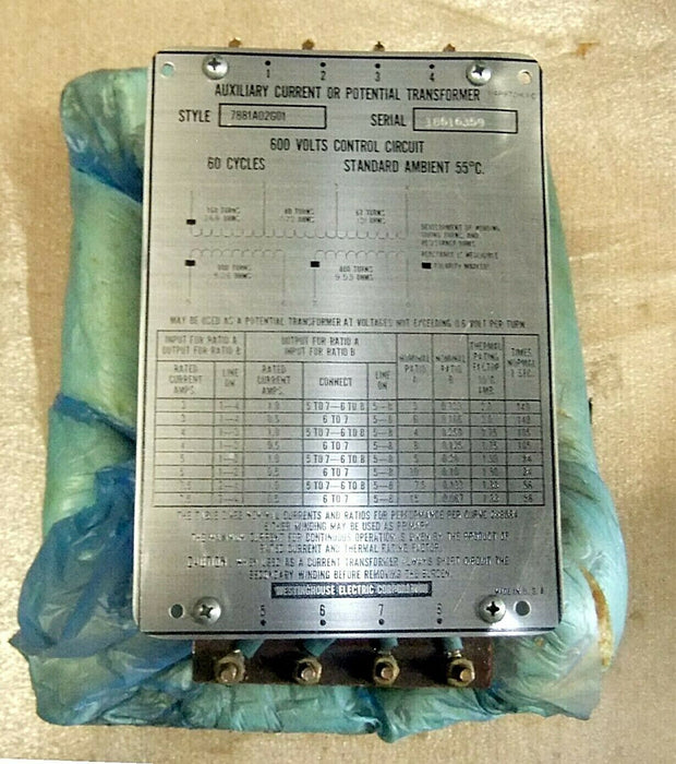 Westinghouse Aux. Current or Voltage Transformer 7881A02G01