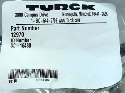 Turck 12970 U2-16480 173K355G02 PLC Cable w/ One D-Sub 9 Pin Connector