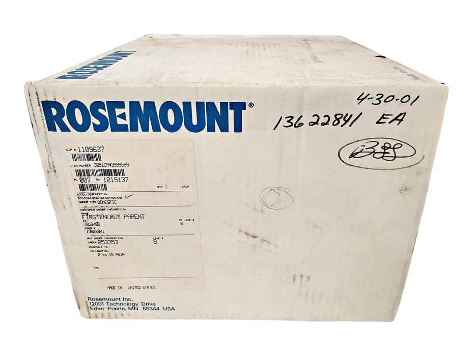 Emerson Rosemount 3051CA1A02A1AE5B1H2L4M5 0-15PSIA Coplanar Pressure Transmitter