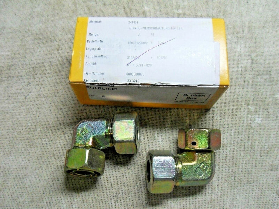 2 Parker EW18LA3C Elbow Fittings