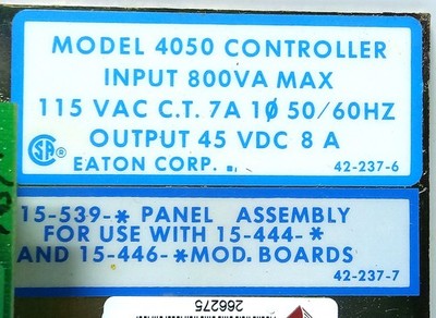 Eaton 15-539-1 DYNAMATIC 4050 115 VAC 7 A Input 45 VDC 8 A Output Controller