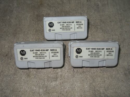 1 LOT OF 3 Allen-Bradley 194E-E25-NP NEUTRAL POLE FOR CONTROL SWITCH
