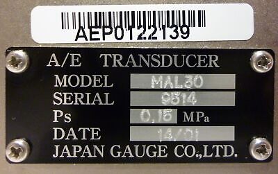 Japan Gauge Co. LTD MAL30 / AEP0122139 A/E Transducer