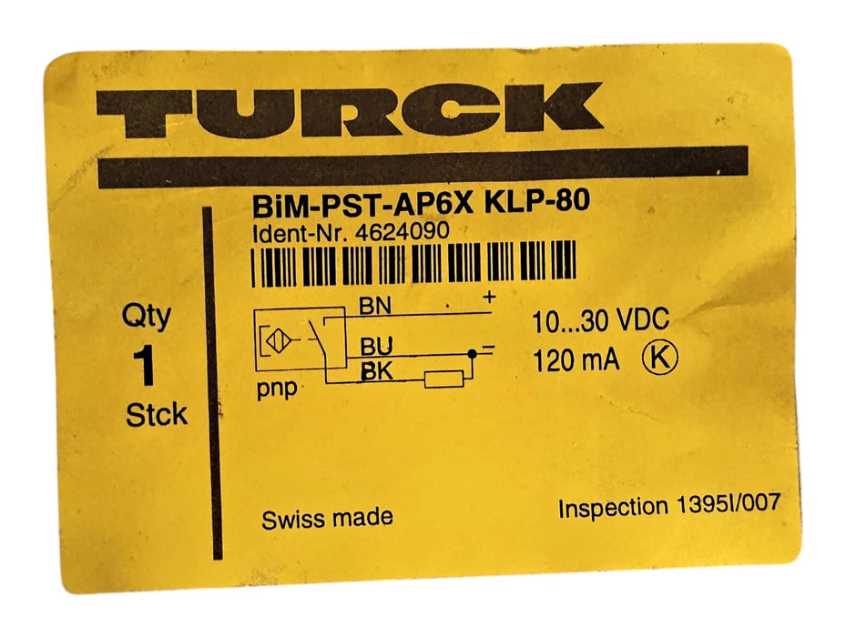 Turck BIM-PST-AP6X 10-30 V DC Inductive Proximity Sensor w/ KLP80