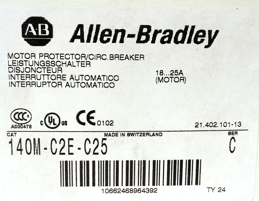 Allen-Bradley 140M-C2E-C25 18-25 A 3-Pole Motor Protector Circuit Breaker