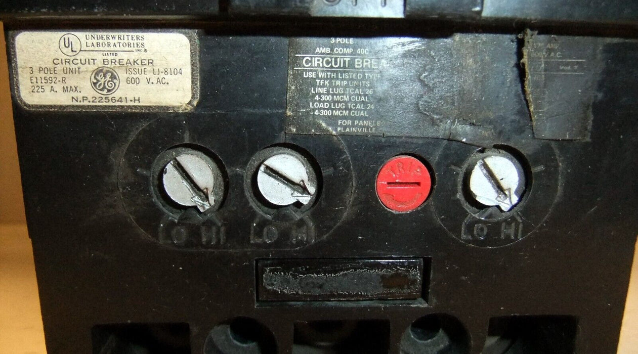 GE Circuit Breaker TFK236175 175A 600VAC