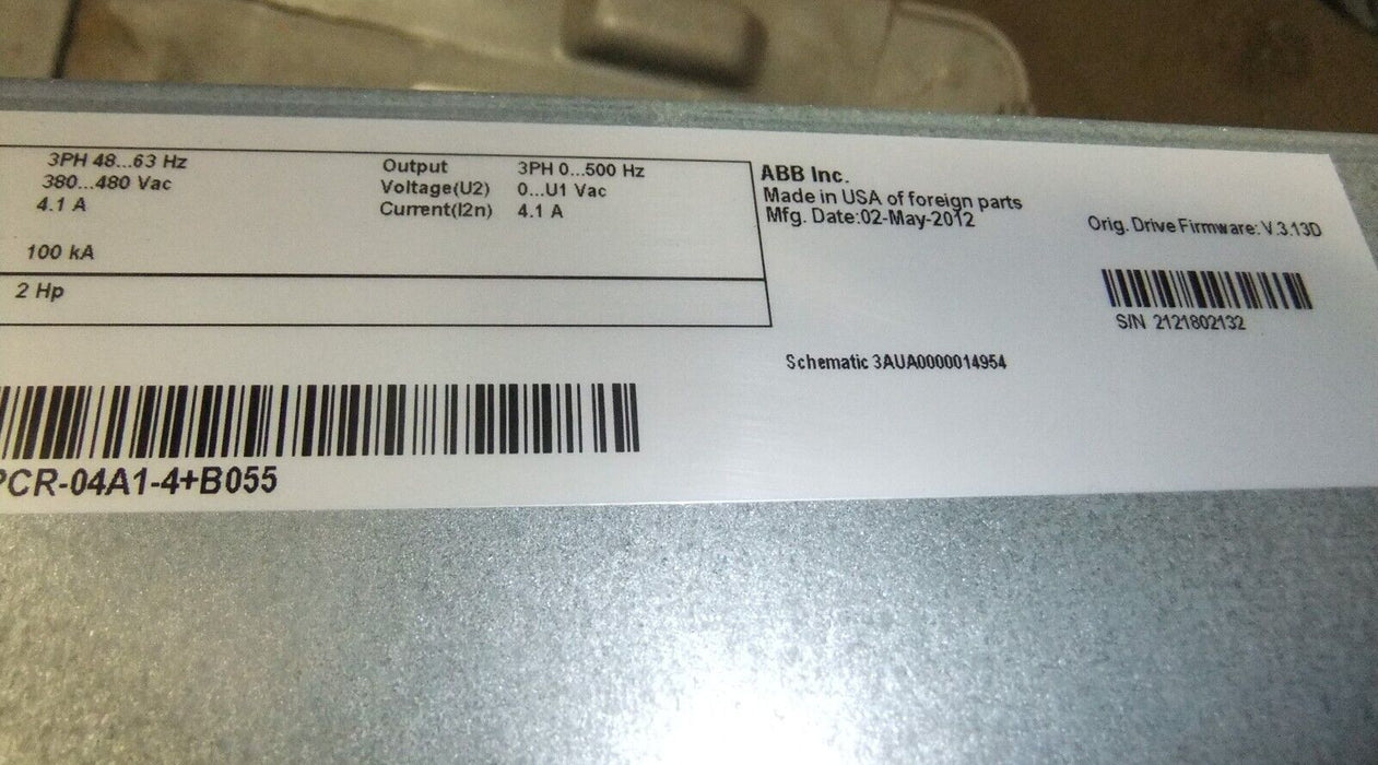 ABB AC Drive ACH550-PCR-04A1-4+B055 2 HP