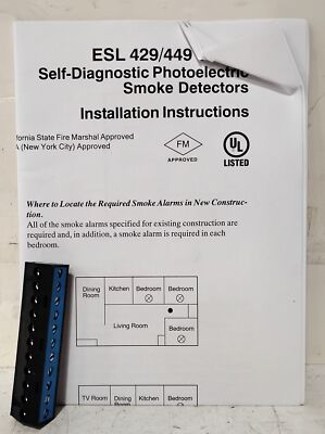 GE ESL 449CRT 12-24 V DC 4-Wire Self-Diagnostic Photoelectric Smoke Detector
