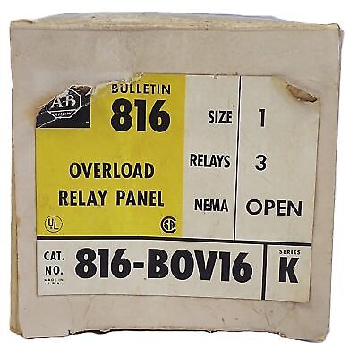 Allen-Bradley 816-BOV16 Ser K NEMA Size 1 Overload Protection Relay