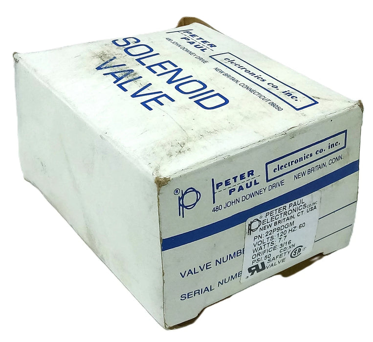 Peter Paul 22P9DGM 120 V AC 7.7 W 50 psi Safety Solenoid Valve w/ 3/16 Orifice