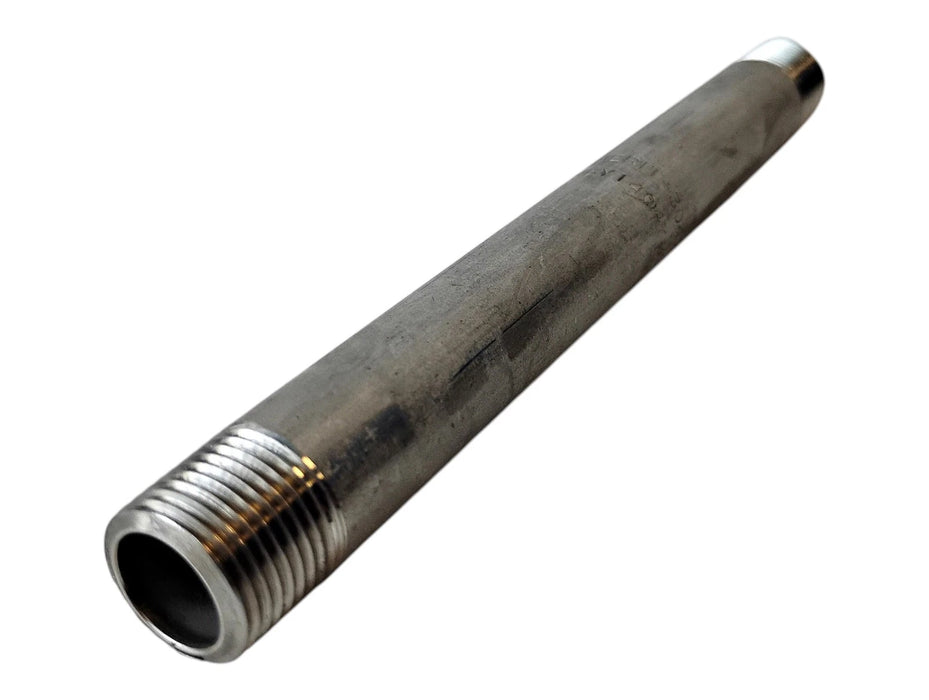 Merit Brass 4006-600 3/8" x 6" L MNPT Sch 40 304 Stainless Steel Pipe Nipple
