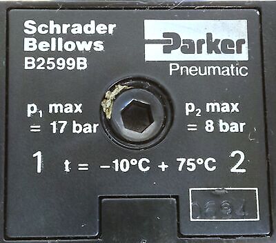 Parker Schrader Bellows B2599B Pneumatic Inline Regulator/Filter w/ Gauge
