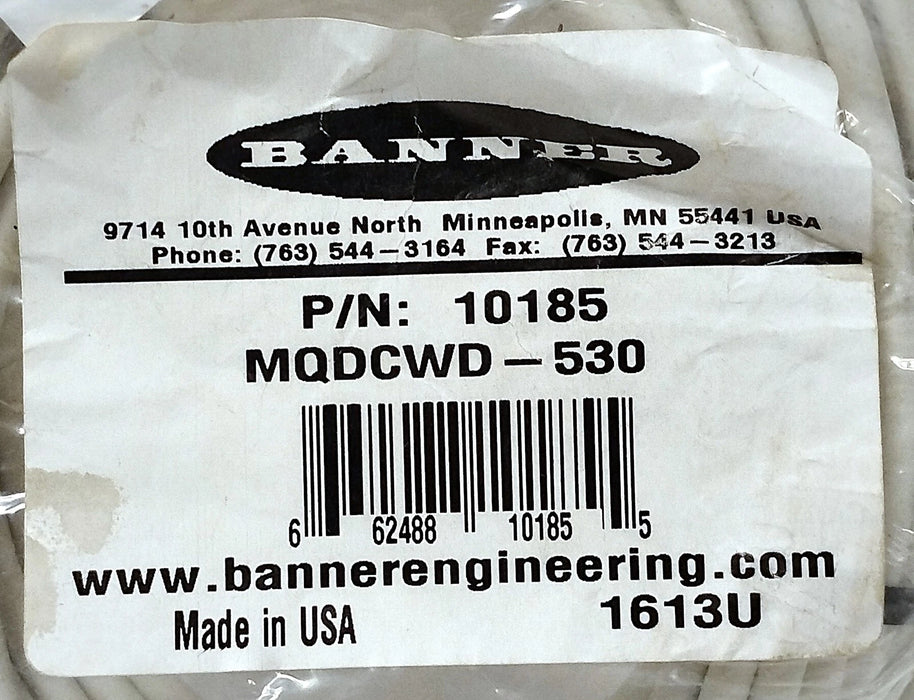 Banner Engineering MQDCWD-530 10185 Shielded PLC Cable w/ 5 Pin Female Connector