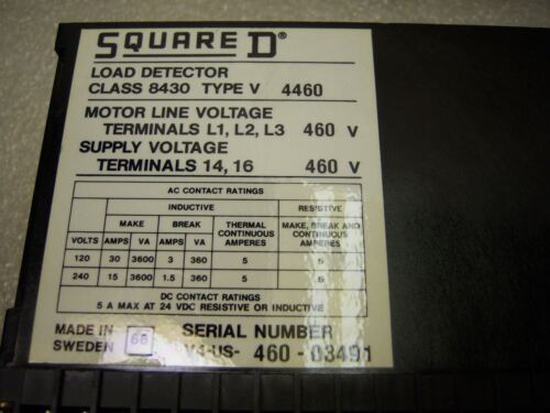 Square D 8430-V4460 Load Detector
