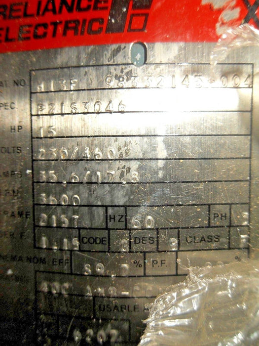 Baldor Reliance M13F-98332145-004 MOTOR 15 HP