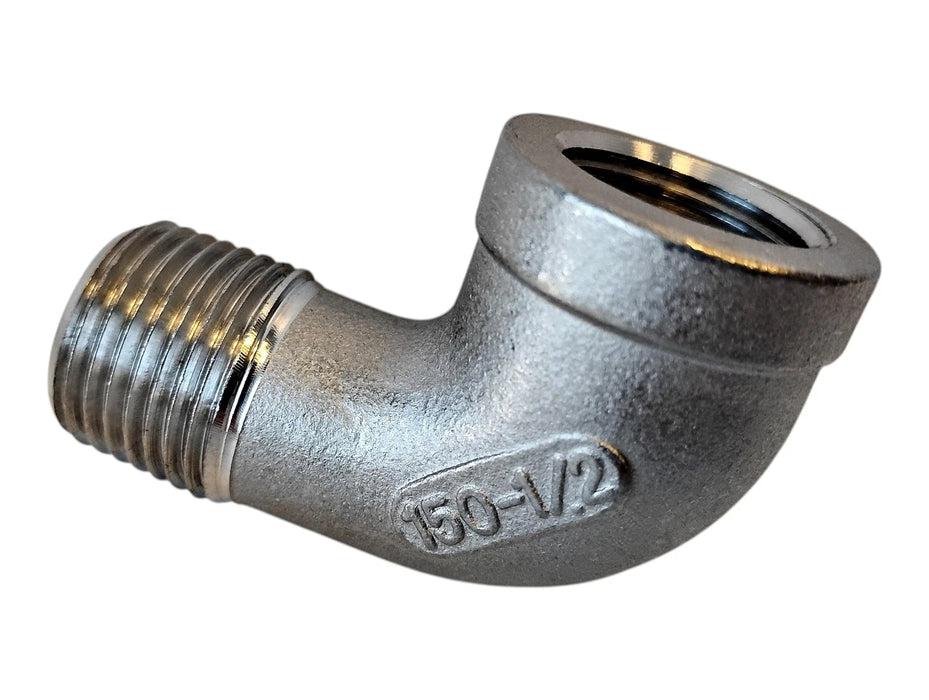 Merit Brass K403-08 1/2" MNPT x FNPT 90 Deg 304 SS Street Elbow