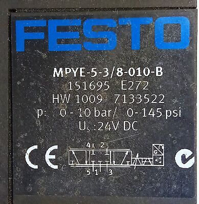 Festo MPYE-5-3/8-010-B 85M10 24 V 145 psi Proportional Directional Control Valve