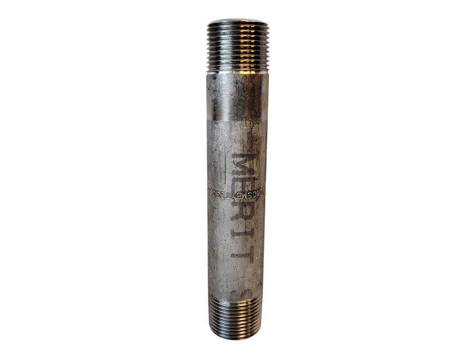 Merit Brass 6512-550 3/4" x 5-1/2" MNPT SCH 80 316 SS Seamless Pipe Nipple