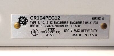 GE CR104PEC12 2 Hole Steel Pushbutton Enclosure