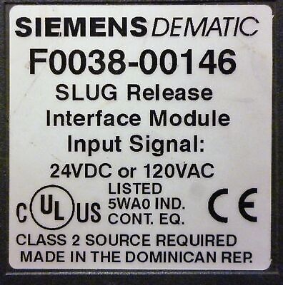 Siemens F0038-00146 Slug Release