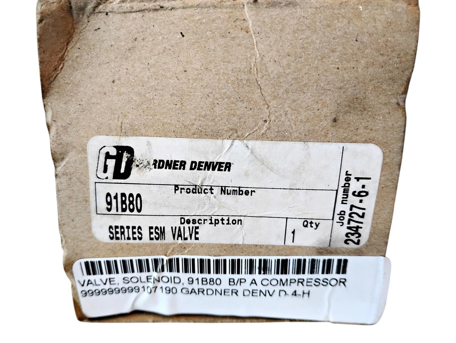 Versa Valve 91B80 100/120 VAC 38 VDC 125 psig Solenoid Valve for Gardner Denver