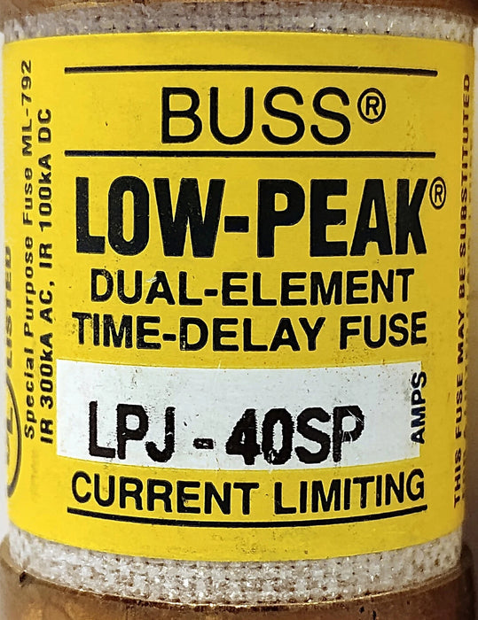 Bussmann LPJ-40SP 600VAC/300VDC 40 A Current-Limiting Time-Delay Fuses