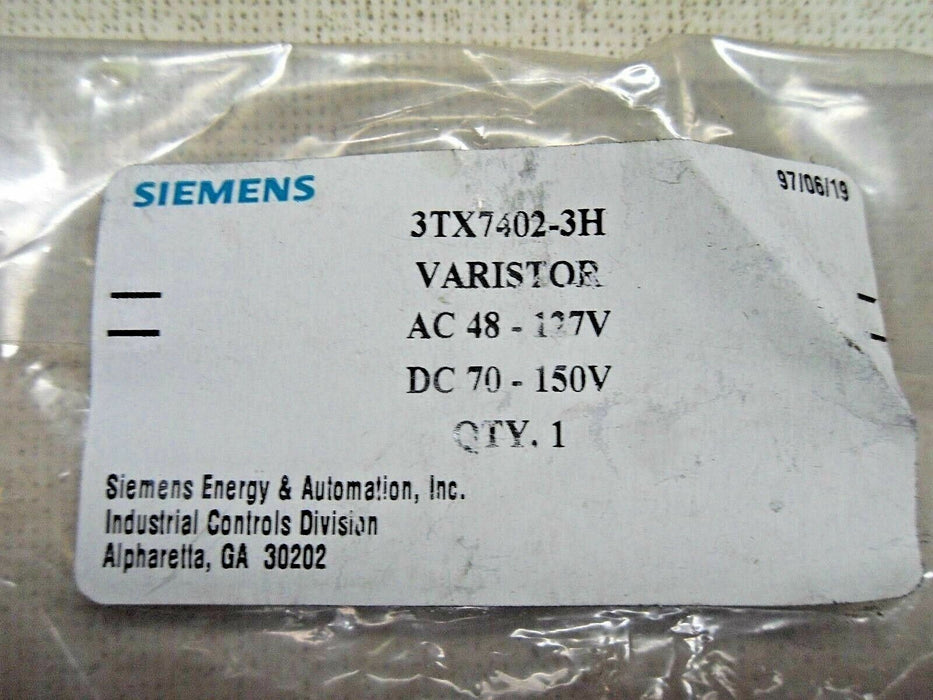 1 NIB Siemens 3TX7402-3H SURGE SUPPRESSOR VARISTOR
