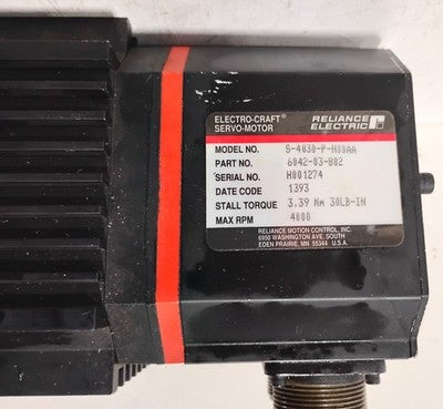 Reliance Electric S-4030-P-H00AA 6042-00-802 240 V 4000 RPM 1.7 HP Servo Motor
