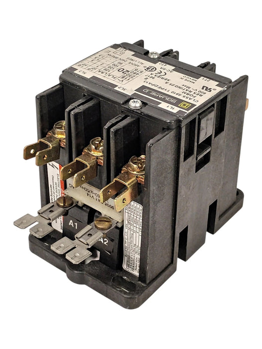 Square D 8910DPA13 Series A 600 V 20 A Definite Purpose Contactor w/ 24 VAC Coil