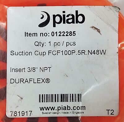 Piab FCF100P.5R.N48W 0122285 3/8 NPT Suction Cup for Material Handling