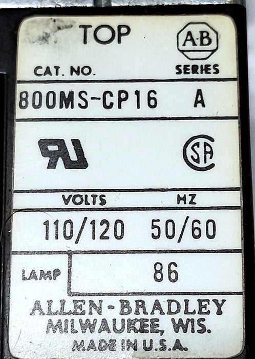 Allen-Bradley 800MS-CP16 110/120 V AC Pilot Lights