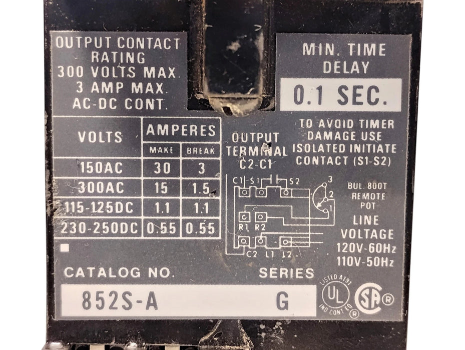 Allen-Bradley 852S-A Series G 300 V AC/DC 3 A Solid State Time Delay Relay