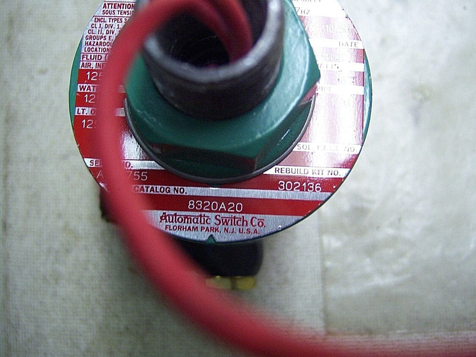 ASCO Solenoid Valve 8320A20 1/4" NPT 120/60 110/50