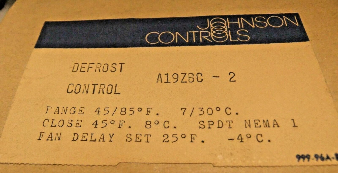 Johnson Controls Defrost Control A19ZBC-2 45-85F