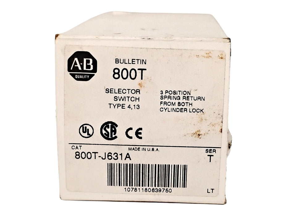 Allen-Bradley 800T-J631A 600 V AC/DC 10 A Key Operated Momentary Selector Switch