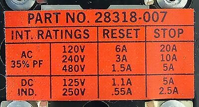 Hubbell 28318-007 HC28318-007 Momentary Start-Stop Pushbutton for Pendant