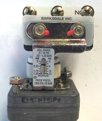 Barksdale E1S-H15-P4 1/4" NPT 10 A 125/250 V AC ECON-O-TROL Pressure Switch
