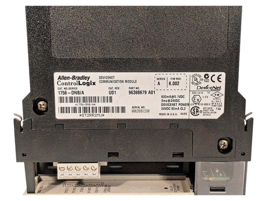 Allen-Bradley 1756-DNB Ser A CAT Rev U01 F/W Rev 6.002 24 VDC Digital PLC Module
