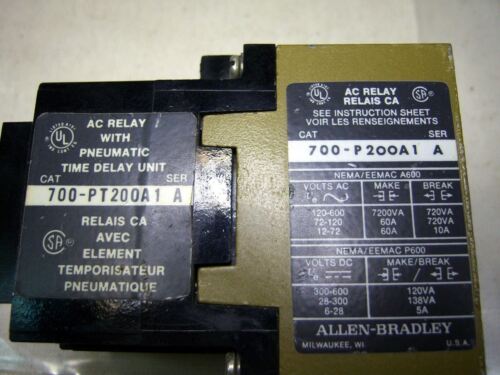 Allen-Bradley Relay with Pneumatic Timer 700PT-200A1