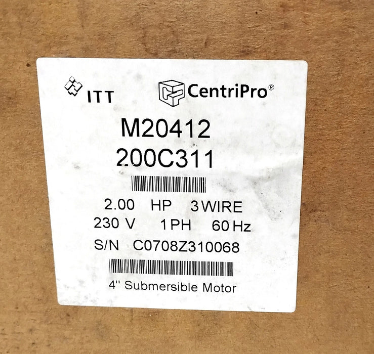 CentriPro M20412 230 V 1 PH 2 HP 3450 RPM 3-Wire 4" Submersible Motor