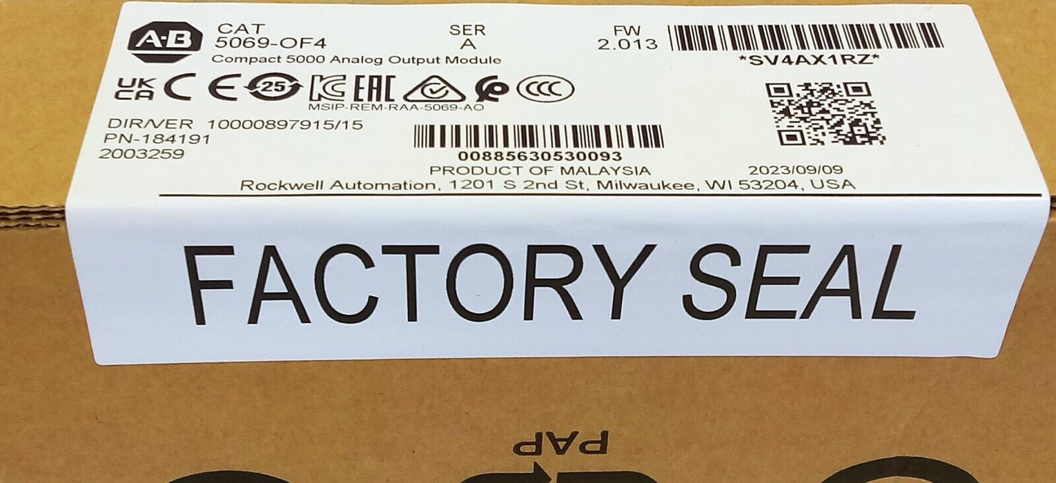 Allen-Bradley 5069-OF4 CompactLogix Ser A FW 2.013 Analog PLC Output Module