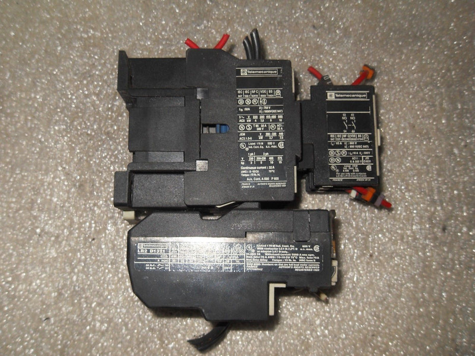 Telemecanique LC1 D18 10 Contactor W/ LA1-DN20 & LR2-D1321