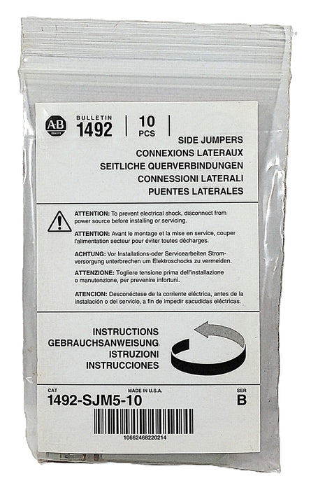 Allen-Bradley 1492-SJM5-10 10 Pole Insulated Side Jumper