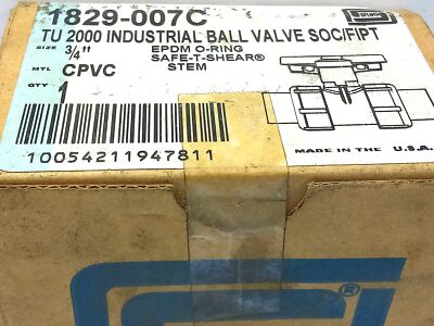 Spears 1829-007C 3/4 in CPVC Ball Valve w/ EPDM O-ring and SAFE-T-SHEAR ® Stem