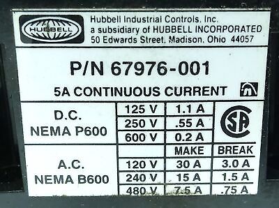 Hubbell 67976-001 Auxiliary Contact Block