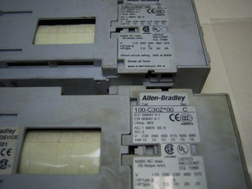Lot of 2 Allen-Bradley Contactor 100-C30DJ01 600V