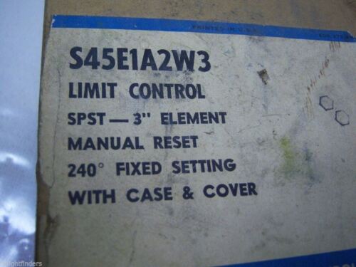 ITT Limit Control S45E1A2W3 Spst 3" Element Manual Reset