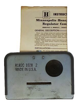 Honeywell R182C-1028-2 240V 3-Wire DPDT HVAC Thermostat Relay with 24V Control