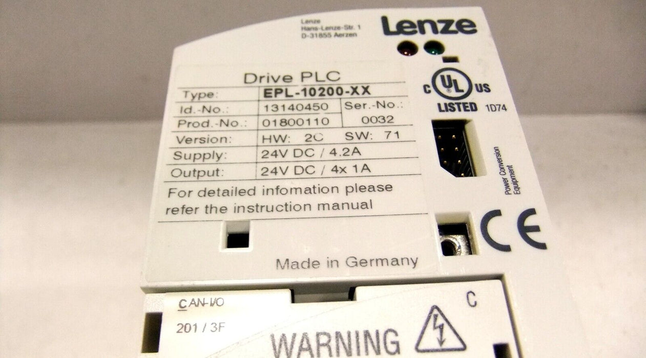Lenze Americas EPL-10200-XX Drive PLC with Extension Board EPZ-10202